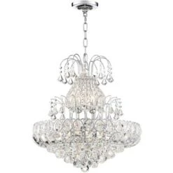Vienna Full Spectrum Calylah Chrome Chandelier 21 1/2" Wide Modern Tiered Crystal 8-Light Fixture For Dining Room House Foyer Kitchen Island Entryway -Adesso Store GUEST 6a70955a 4014 4f41 b4bb 144a2993a3d4