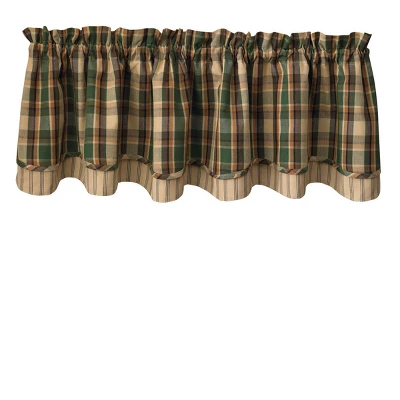 Scotch Pine Lined Layered Valance 72'' X 16'' 3 Scotch Pine Lined Layered Valance 72'' X 16''