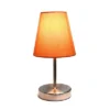 10.5" Petite Metal Stick Bedside Table Desk Lamp In Sand Nickel With Fabric Shade Orange - Creekwood Home -Adesso Store GUEST 6fabe3c9 f9a0 4d13 88d0 618b13f58e07
