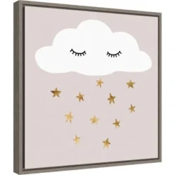 16" X 16" Nap Time II By Victoria Barnes Framed Canvas Wall Art Gray Wash - Amanti Art