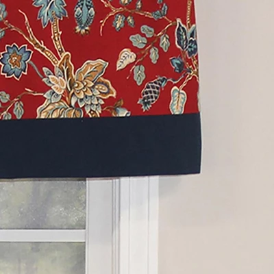 Gianna Banded 3in Rod Pocket Contrast Bottom Banding Valance 50in X 16in By RLF Home 3 Gianna Banded 3in Rod Pocket Contrast Bottom Banding Valance 50in X 16in By RLF Home