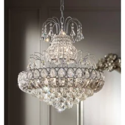 Vienna Full Spectrum Calylah Chrome Chandelier 21 1/2" Wide Modern Tiered Crystal 8-Light Fixture For Dining Room House Foyer Kitchen Island Entryway -Adesso Store GUEST 716adf63 eb8c 4465 8476 611d09bcfc16