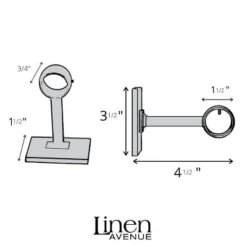 Linen Avenue Curtain Rod Decorative Drapery Bracket Rectangle Base -Adesso Store GUEST 740c7113 91c3 4a80 b20d f8f9bb681569