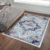 Trinity Washable Vintage Bohemian Floral Print Area Rug -Adesso Store GUEST 7470f378 bc8f 465d 8689 2849bc3707fb
