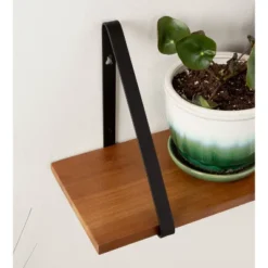 27" X 8.3" 2pc Solomon Wooden Shelf Set Brown/Black - Kate & Laurel All Things Home -Adesso Store GUEST 752877ce ebca 4430 ba9c 5aca8d934e81