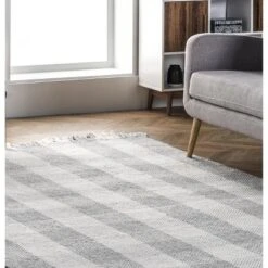 NuLOOM Ellis Hand Woven Farmhouse Plaid Fringe Area Rug -Adesso Store GUEST 756bcb21 d9f0 4c58 95c5 713e796ca840