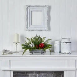 Nearly Natural 18-in Holiday Winter Cedar Pine Artificial Table Christmas Arrangement With Ornaments, Home Décor 11 Nearly Natural 18-in Holiday Winter Cedar Pine Artificial Table Christmas Arrangement With Ornaments, Home Décor -Adesso Store GUEST 756cc2d0 85ee 4148 868d 77d37c903c08