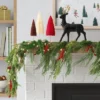 6' Pre-lit Mixed Greenery And Red Berries Artificial Christmas Garland Green With Warm White Lights - Wondershop™