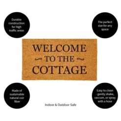Evergreen 16 X 28 Inches Welcome To The Cottage Door Mat | Non-Slip Rubber Backing | Dirt Catching Natural Coir | Indoor And Outdoor Home Decor -Adesso Store GUEST 76bdca89 7a56 4604 a4d6 effa15934e70