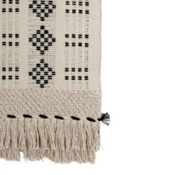 Hand Woven Geo Pattern Wall Art Black Cotton & Wood Dowel By Foreside Home & Garden -Adesso Store GUEST 78542121 94bf 465f b85c 0d64db1d9834