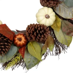 Northlight Pumpkin, Pinecone, And Gourd Artificial Fall Harvest Wreath, 24-Inch, Unlit -Adesso Store GUEST 7929eb2a 0ed7 42ac ae1a 44bbf191a52c
