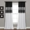 Home Boutique Night Sky Window Curtain Panel Single Black/White 42X84