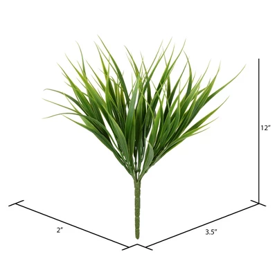 Vickerman 12" Artificial Green Grass Bush, 6 Per Bag 3 Vickerman 12" Artificial Green Grass Bush, 6 Per Bag