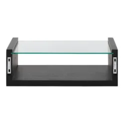 18" X 6" Holt Wood/Glass Decorative Wall Shelf Black - Kate & Laurel All Things Decor 12 18" X 6" Holt Wood/Glass Decorative Wall Shelf Black - Kate & Laurel All Things Decor -Adesso Store GUEST 7ac5b5ff 9fc8 4f06 aa63 46efebdb96c5