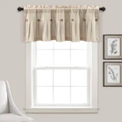 18"x52" Farmhouse Linen Button Window Valance - Lush Décor -Adesso Store GUEST 7beb5088 51b2 45d6 bcee 10fd6020caed