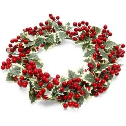 Farmlyn Creek Artificial Christmas Wreath With Holly Berries For Door Decoration (15.7 In) -Adesso Store GUEST 7c1b563d 96df 41b9 bee9 39a1d58f62d2