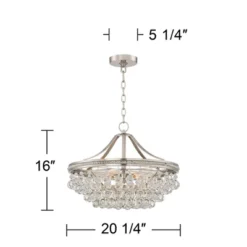 Vienna Full Spectrum Wohlfurst Brushed Nickel Pendant Chandelier 20 1/4" Wide Clear Crystal 5-Light Fixture For Dining Room House Foyer Kitchen Island -Adesso Store GUEST 7cc69797 e618 4fa9 9c35 fbc7db403826