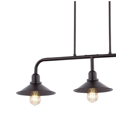 34.25" LED 3-Light Cade Metal Farmhouse Industrial Pendant Oil Rubbed Bronze - JONATHAN Y 6 34.25" LED 3-Light Cade Metal Farmhouse Industrial Pendant Oil Rubbed Bronze - JONATHAN Y - Image 4