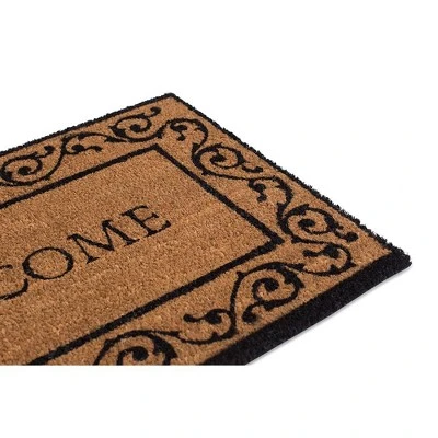 BirdRock Home Welcome Coir Doormat With Scroll Border - 18 X 30" 4 BirdRock Home Welcome Coir Doormat With Scroll Border - 18 X 30" - Image 2