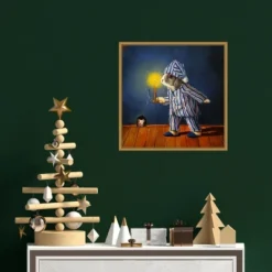 16" X 16" The Night Before Christmas Mouse By Lucia Heffernan Framed Canvas Wall Art - Amanti Art -Adesso Store GUEST 7deccd53 2ed7 4de7 bf98 3e18bae6fbbc