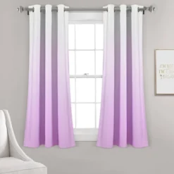Set Of 2 (63"x38") Mia Ombre Insulated Grommet Blackout Window Curtain Panels - Lush Décor -Adesso Store GUEST 7e52fbd0 9e8b 4359 b23d e6be391a4f43