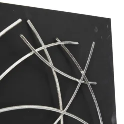 24" X 24" Metal Abstract Overlapping Lines Wall Decor With Black Backing Black - CosmoLiving By Cosmopolitan