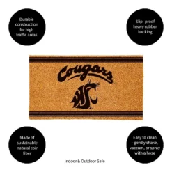 Evergreen Washington State University Logo Turf Mat, Brown- 28 X 16 Inches Indoor Outdoor Doormat -Adesso Store GUEST 7efe0b61 788b 4286 9ba2 707200beeee9