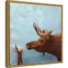 16" X 16" Moose And Rabbit By Lucia Stewart Framed Canvas Wall Art - Amanti Art -Adesso Store GUEST 80403a47 9630 436d 90b7 3f0f5a9f7711