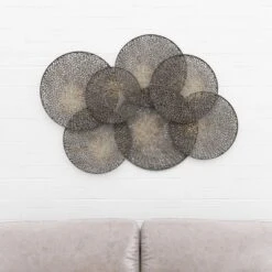 Metal Plate Overlapping Perforated Wall Decor Black - Olivia & May -Adesso Store GUEST 80d84cab 445b 4984 8c76 af025372d32b