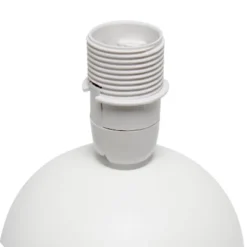 8.66" Petite Ceramic Orb Base Bedside Table Desk Lamp With Matching Tapered Drum Fabric Shade Off-White - Creekwood Home -Adesso Store GUEST 812b56eb 2556 4c09 ab19 1a1ee20ee94d