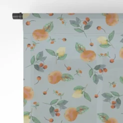 Ninola Design Citrus Fruits Summer Blue 84" X 50" Single Panel Sheer Window Curtain - Deny Designs -Adesso Store GUEST 844f17ed f293 4c8b a45a ad6f6ccfdf25
