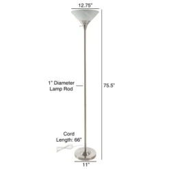 Torchiere Floor Lamp Medium Silver (Includes LED Light Bulb) - Lavish Home