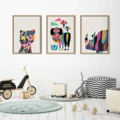 18" X 24" Sylvie Tiger Framed Canvas Wall Art By Rachel Lee Natural - Kate And Laurel -Adesso Store GUEST 88191342 f9bb 48e2 98b6 0d8e7eafc429