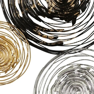 27" X 42" Metal Plate Wall Decor With Textured Pattern Gold - Olivia & May 8 27" X 42" Metal Plate Wall Decor With Textured Pattern Gold - Olivia & May - Image 6