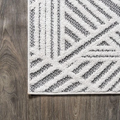 Jordan High-Low Pile Art Deco Geometric Indoor/Outdoor Area Rug - JONATHAN Y 10 Jordan High-Low Pile Art Deco Geometric Indoor/Outdoor Area Rug - JONATHAN Y - Image 8