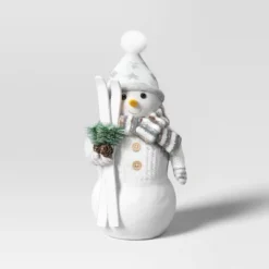 19.25" Fabric Snowman Figurine With Skis - Wondershop™ White -Adesso Store GUEST 8ac6c87b bc56 4c7f 8779 b663c4585a30