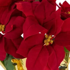 Northlight 16" Red Artificial Christmas Poinsettia Arrangement With Gold Wrapped Pot -Adesso Store GUEST 8bdf4f8d 653e 4049 899b 28c0f4e9d720