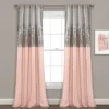 Home Boutique Night Sky Window Curtain Panel Single Gray/Blush 42X84