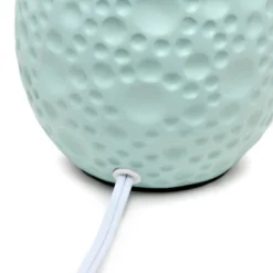 14.17" Traditional Ceramic Texture Thumbprint Tear Drop Table Desk Lamp With Tapered White Shade Blue - Creekwood Home -Adesso Store GUEST 8dd2cee8 a5d3 409f 96b4 77f321a4bce3