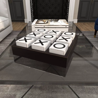 14" Contemporary Wooden Tic Tac Toe Sculpture Black - Olivia & May 21 14" Contemporary Wooden Tic Tac Toe Sculpture Black - Olivia & May - Image 19