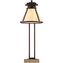 Franklin Iron Works Maricopa Rustic Farmhouse Desk Lamp 21 1/4" High Bronze Metal With USB And AC Power Outlet Mica Shade For Bedroom Living Room Home -Adesso Store GUEST 8f2fa31d 0e16 40cf 9cdc 5761b8ff99b8
