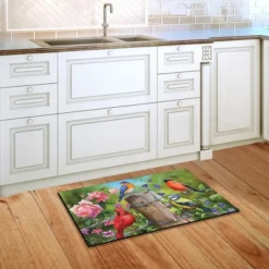 Briarwood Lane Fence Post Birds Spring Doormat Cardinal Bluebird Indoor Outdoor 30" X 18" -Adesso Store GUEST 8ff22063 3faa 4a25 9a7f c61733f639a1