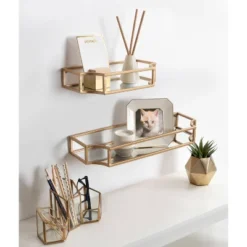 2pc Ciel Metal Wall Shelf Set - Kate & Laurel All Things Decor -Adesso Store GUEST 90cfc58c 0fa3 453b 8e59 db49f1d595fe