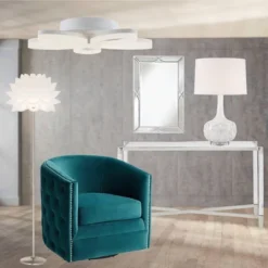 Possini Euro Design Natalia Modern Country Cottage Table Lamp 27" Tall White Ceramic Glaze Textured Floral Drum Shade For Bedroom Living Room Bedside 17 Possini Euro Design Natalia Modern Country Cottage Table Lamp 27" Tall White Ceramic Glaze Textured Floral Drum Shade For Bedroom Living Room Bedside -Adesso Store GUEST 964f412f cab9 41c5 bc3f 219c5164d6c4