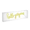 20" Hello Gorgeous Contemporary Glam Acrylic Box Pendant (Includes LED Light Bulb) Neon Yellow - JONATHAN Y