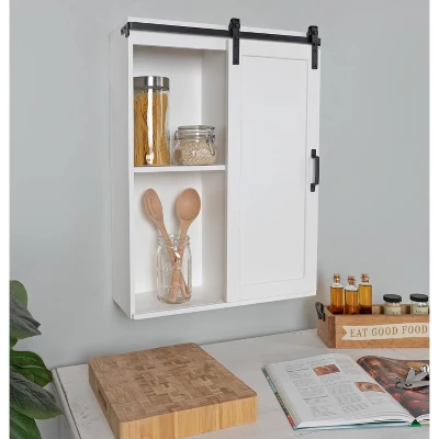 22" X 28" Skylan Decorative Farmhouse Wall Cabinet White - Kate & Laurel All Things Decor 9 22" X 28" Skylan Decorative Farmhouse Wall Cabinet White - Kate & Laurel All Things Decor - Image 7