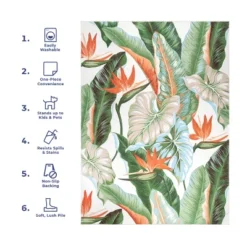 NuLOOM Nevaya Machine Washable Floral Leaves Area Rug -Adesso Store GUEST 96eee16b 6682 4287 8ae7 b3c04ab53d54