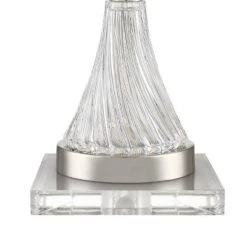 Regency Hill Luca Modern Table Lamps Set Of 2 With Square Risers 26 1/2" High USB Charging Port Glass Fabric Drum Shade For Bedroom Living Room Desk -Adesso Store GUEST 9726e408 f943 4868 9fae ca9e7a028d75