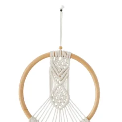 37" X 13" Cotton Macrame Handmade Intricately Weaved Wall Decor With Beaded Fringe Tassels White - Olivia & May -Adesso Store GUEST 97c63959 d402 43aa 8ef6 05096c449d5a