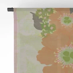 Sewzinski Retro Orange Flowers Single Panel Sheer Window Curtain - Society6 -Adesso Store GUEST 9a3e579f ac77 438f b40d c1eda075e6ad